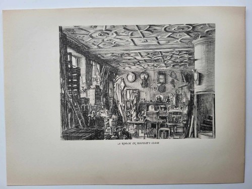 Antique pencil drawing print - antique,