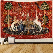 Medieval Lady Unicorn Tapestry