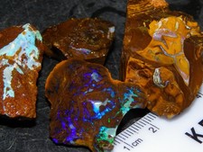 4 Rough Opals 242cts Opalton/Yowah Matrix/Nut Fires/Patterns Ironstone NR Parcel