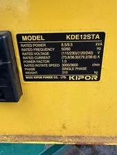 KIPOR KDE 12STA Diesel Generator Spares or Repair (Sold as Seen)