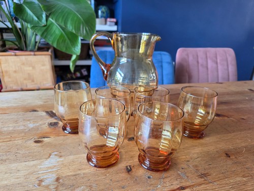 Retro 1960s 1970s amber glass - retro,