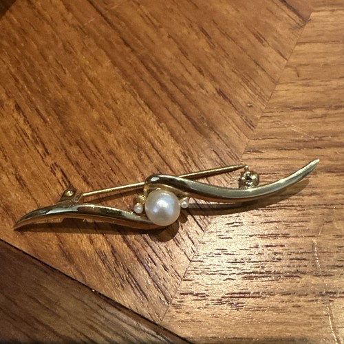 Vintage gold plated faux pearl - gold,