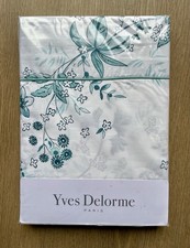 New Yves Delorme Sylve 100% Percale Cotton Superking Size Drap Flat Sheet - £289