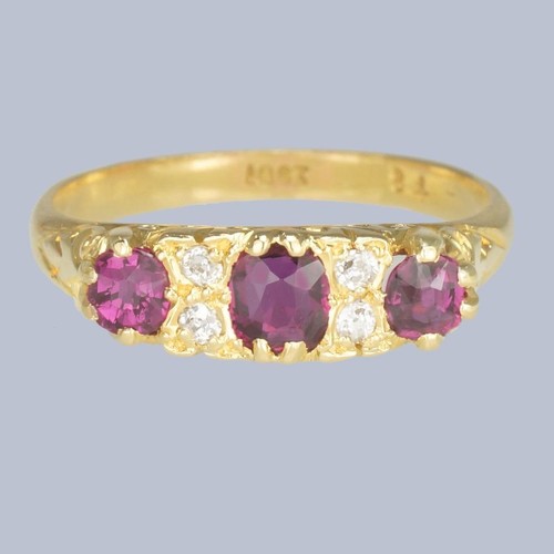 Victorian ruby diamond ring - victorian,