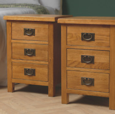 Pair Of Baysdale Rustic Oak Bedside Tables / Oak Side Cabinet / Built Nightstand