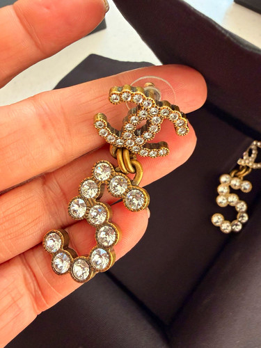 Chanel logo gold tone clear - chanel,