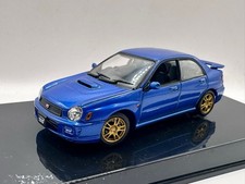 Autoart 58642 2001 Blue Subaru Impreza WRX STI Model Car 1/43 Scale In Case