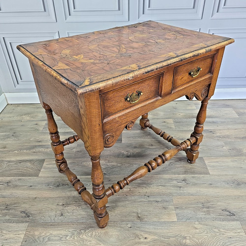 Antique oak side table - table,