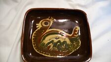 Vintage Jean Hampton Slipware Pottery Shallow Bowl Tray