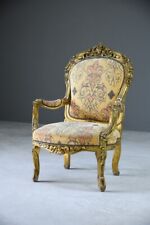 Louis XV Style French Gilt Occasional Chair