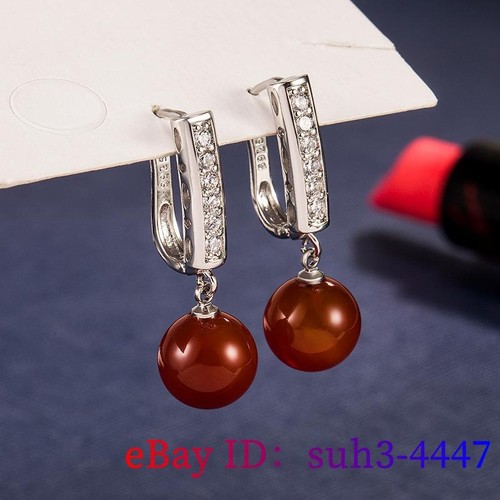 Green real jade bead earrings - real,