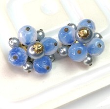 Vintage Blue Cluster Earrings