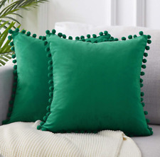 Home Decor 18"x18" Particles velvet Pom-poms Sofa Soft Cushion Cover Pillowcase 