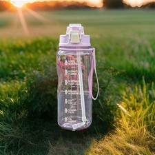2L Motivational Water Bottle | Time Marker, Straw & Flip Lock Lid | Gym Sports