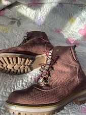 Woman Burgundy Faux Fur Ankle