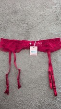 BOUX AVENUE PILLAR BOX RED EMMERLINE SUSPENDER BELT SIZE UK 12-14  BNWOT RRP £18
