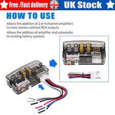 Car Universal Audio High Level Speaker To Low Level RCA Stereo Converter Adaptor