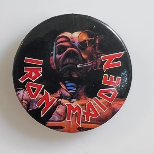 Vintage 1987 iron maiden pin - iron,