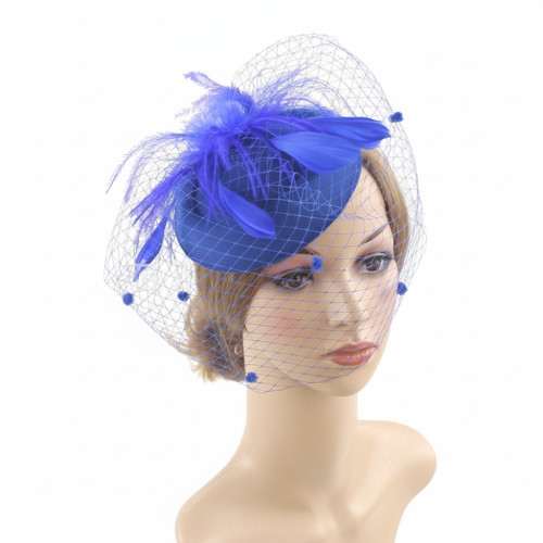 Fishnet veil felt fascinator - fishnet,