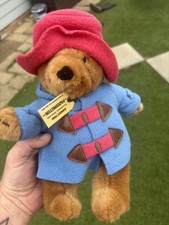 Vintage Paddington Bear w/ Blue Coat Plush 1995 M&S Marks and Spencer