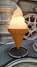 NISSEI Soft Serve Ice Cream Cone Light Sign Display Lamp 16.5" Japan Rare Tested