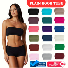 NEW LADIES PLAIN BOOB TUBE