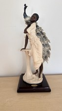Giuseppe Armani Capodimonte Figurine Florence Opal Lady With Peacock