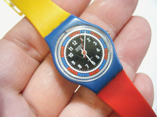 Vintage 1985 swatch tricolor - swatch,