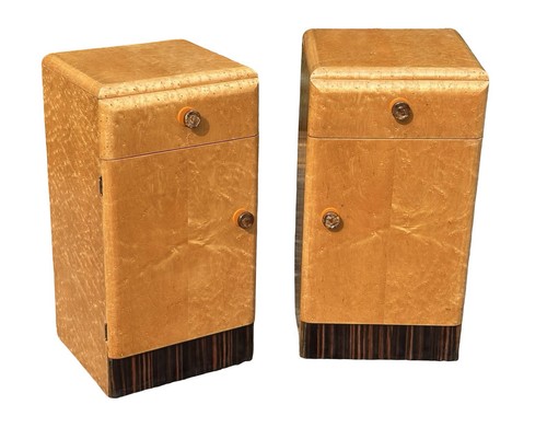 Pair art deco bedside - pair,