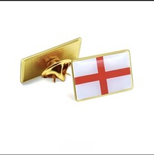 England English St George's Flag Lapel Pin Badge Gold Back Metal Enamel