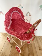 Wicker Pram With Folding Hood, 1st Birthday Gift, Baby pram, Wicker Stroller