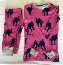 Mini Boden Glow-in-the-Dark CAT Pyjamas PJs Pink & Black Age 11