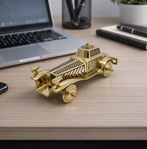 Brass vintage car model - brass,