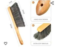 2 wooden hearth brushes