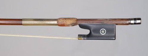Silver mounted violin bow - , by