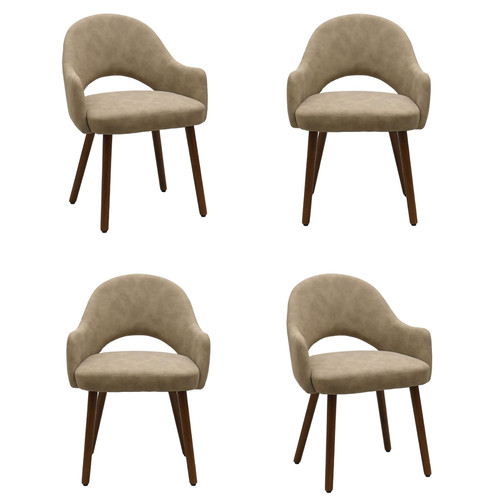 Set beige faux leather - set, 4