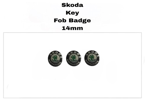 Skoda key fob badge 14mm - 3x,