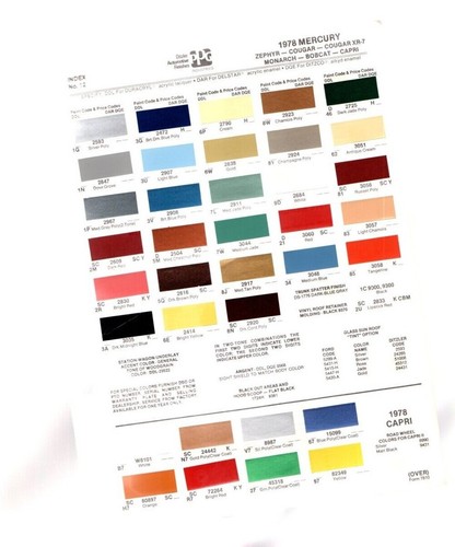 1978 mercury color chip - chip, sample