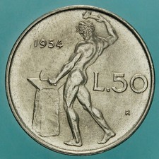 ITALIAN REPUBLIC 50 LIRE 1954