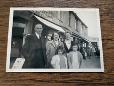 Vintage 1950s Real Photograph Family People Sweet Shop Street Scene Rhyl Wales