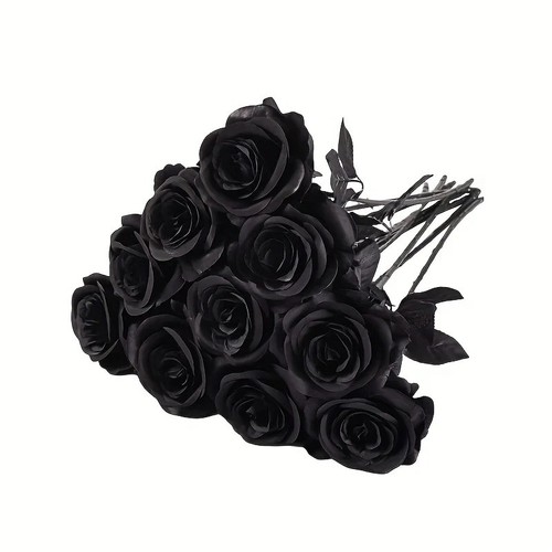Artificial black roses fake - black,