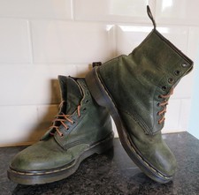 DR Martins Air Wair With Bouncing Soles Boots Air Cushion Soles Green Boots