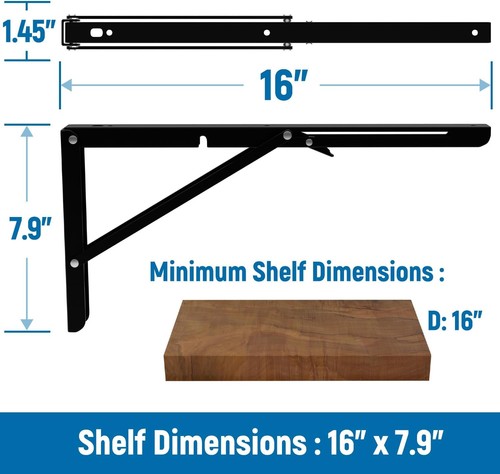 Folding shelf bracket - folding,