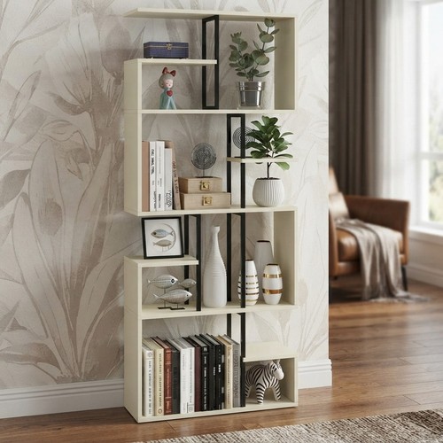 Modern slim white bookcase - slim,