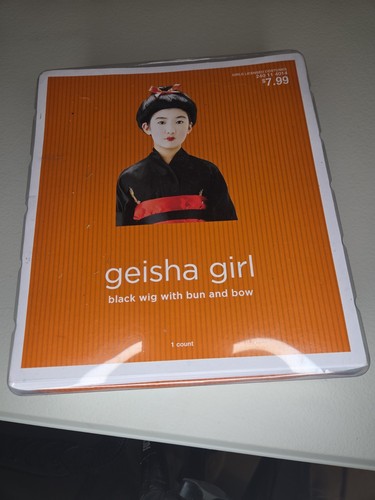 Geisha girl black wig bun - black,