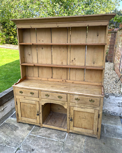 Antique stripped pine dog - stripped-pine, "dog