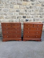Pair Mahogany Bow Front Chest