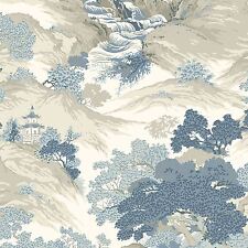 ARCHIVES ORIENTAL LANDSCAPE WALLPAPER CHINA BLUE - CROWN M1190