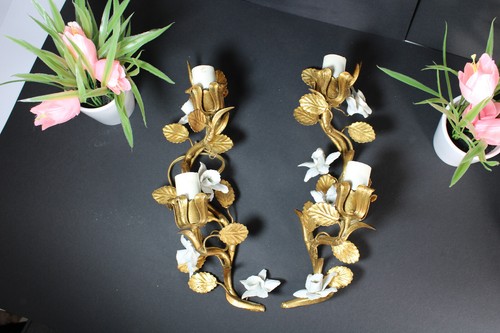 Pair italian metal - italian, gilt