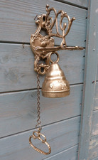 VINTAGE BRASS MONASTERY DOOR BELL ORNATE WALL MOUNTED